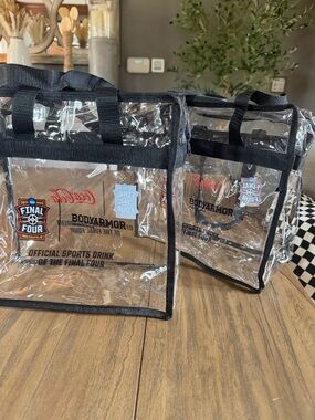 2X pc SET 2026 FINAL FOUR NCAA BASKETBALL CLEAR TOTE BAG INDIANAPOLIS 🏀